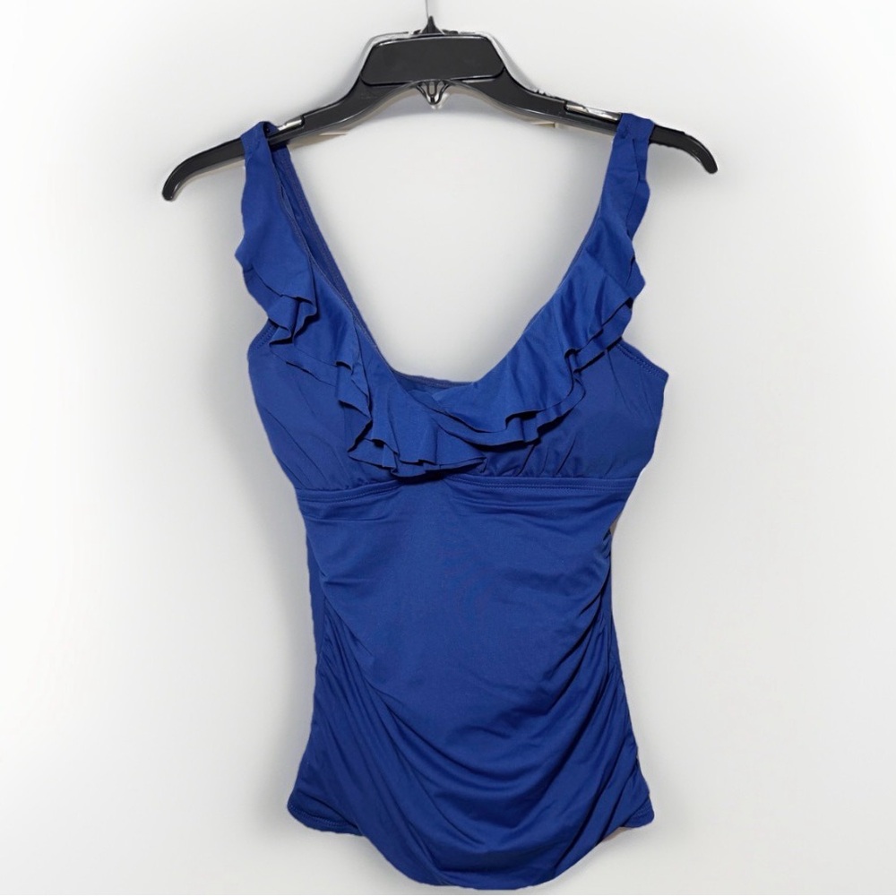 Lauren by Ralph Lauren Women's Ruffle Halter Tankini Swim Top Swimsuit Size 8 M